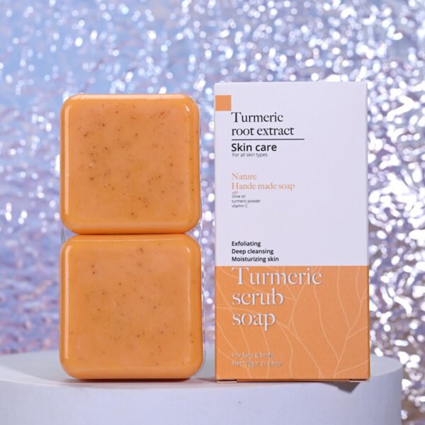 Frosted Handmade Cleansing Bath Turmeric Soap - Image 2