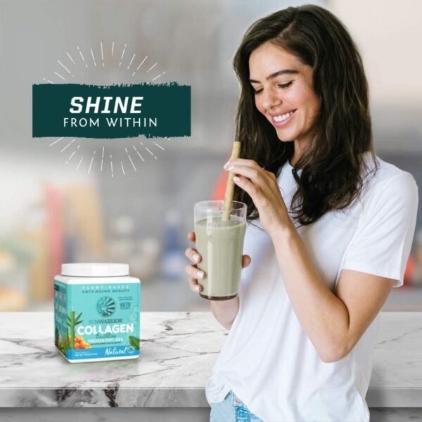 Sunwarrior Plant-Based Collagen Building Protein Peptides – Organic, Vegan, with Hyaluronic Acid & Biotin (500g) - Image 4